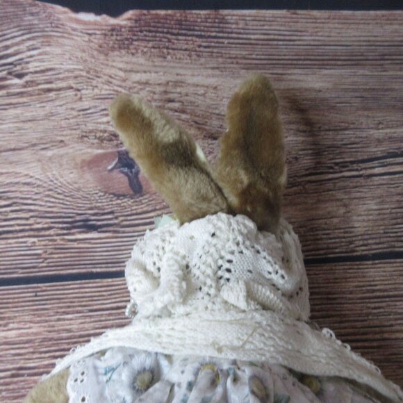 Granny Nana 18" Plush Rabbit with Dress Flowered Hat Scarf Glasses - Picture 6 of 8